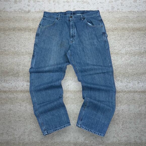 Vintage Y2K Key Imperial Carpenter Jeans 40x32 Baggy Wide Leg Fit Medium Wash - Picture 2 of 4